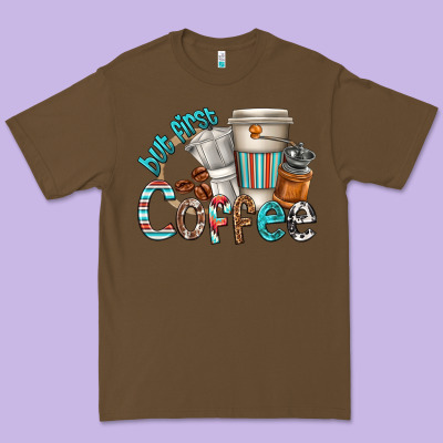 Premium Tee but first coffee