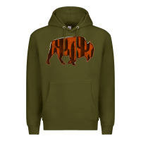 Army Green Red Cactus Bison Silhouette Premium Hoodie - Bettercallsaul