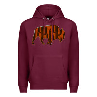 Burgundy Red Cactus Bison Silhouette Premium Hoodie - Bettercallsaul
