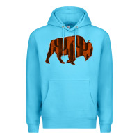 Ocean Blue Red Cactus Bison Silhouette Premium Hoodie - Bettercallsaul
