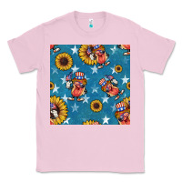 Bubblegum Pink 4th of july sunflowers hotdog seamless pattern Classic Tee - BundleAndBundleShop