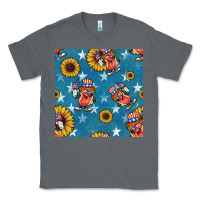 Charcoal Heather 4th of july sunflowers hotdog seamless pattern Classic Tee - BundleAndBundleShop
