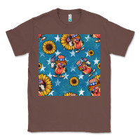 Chestnut 4th of july sunflowers hotdog seamless pattern Classic Tee - BundleAndBundleShop