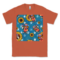 Copper 4th of july sunflowers hotdog seamless pattern Classic Tee - BundleAndBundleShop