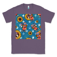 Lavender 4th of july sunflowers hotdog seamless pattern Classic Tee - BundleAndBundleShop