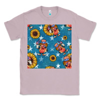 Lilac 4th of july sunflowers hotdog seamless pattern Classic Tee - BundleAndBundleShop