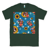 Sports Green 4th of july sunflowers hotdog seamless pattern Classic Tee - BundleAndBundleShop