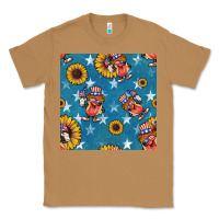 Toasted Coconut 4th of july sunflowers hotdog seamless pattern Classic Tee - BundleAndBundleShop