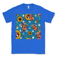 True Royal 4th of july sunflowers hotdog seamless pattern Classic Tee - BundleAndBundleShop
