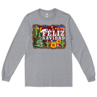 Heather Grey feliz navidad Long Sleeve Tee - AdoDesignShop