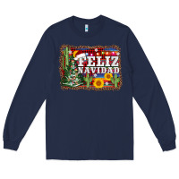 Navy feliz navidad Long Sleeve Tee - AdoDesignShop
