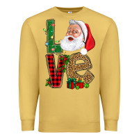 Antique Gold Love With Santa Portrait Premium Sweatshirt - BundleAndBundleShop