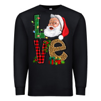 Black Love With Santa Portrait Premium Sweatshirt - BundleAndBundleShop
