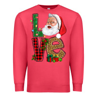 Cardinal Love With Santa Portrait Premium Sweatshirt - BundleAndBundleShop