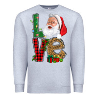 Heather Grey Love With Santa Portrait Premium Sweatshirt - BundleAndBundleShop