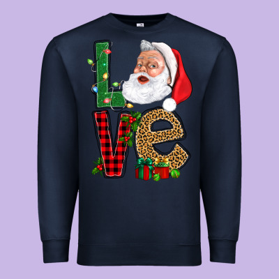 Love With Santa Portrait Premium Sweatshirt Designed By Bundleandbundleshop
