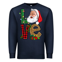 Navy Love With Santa Portrait Premium Sweatshirt - BundleAndBundleShop