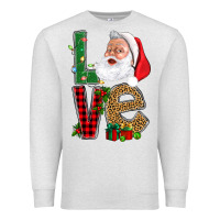 Oatmeal Heather Love With Santa Portrait Premium Sweatshirt - BundleAndBundleShop