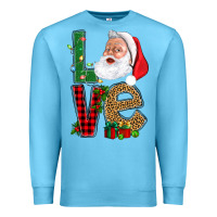 Ocean Blue Love With Santa Portrait Premium Sweatshirt - BundleAndBundleShop