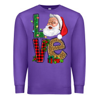 Purple Love With Santa Portrait Premium Sweatshirt - BundleAndBundleShop