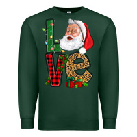 Sports Green Love With Santa Portrait Premium Sweatshirt - BundleAndBundleShop