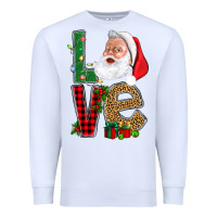 White Love With Santa Portrait Premium Sweatshirt - BundleAndBundleShop
