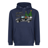 Navy merry christmas truck Heavyweight Hoodie - MaliasSmallBusiness