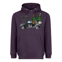 Plum merry christmas truck Heavyweight Hoodie - MaliasSmallBusiness