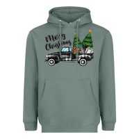 Sage merry christmas truck Heavyweight Hoodie - MaliasSmallBusiness