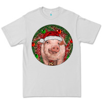 Dove Grey Pig Christmas Premium Tee - RanaPortraitStore
