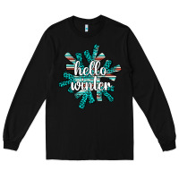 Black hello winter Long Sleeve Tee - AdoDesignShop