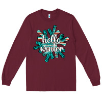 Burgundy hello winter Long Sleeve Tee - AdoDesignShop
