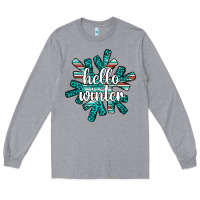 Heather Grey hello winter Long Sleeve Tee - AdoDesignShop