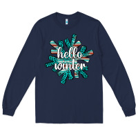 Navy hello winter Long Sleeve Tee - AdoDesignShop