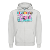 Dove Grey birthday girl Zipper Hoodie - MaliasSmallBusiness