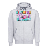 Heather Grey birthday girl Zipper Hoodie - MaliasSmallBusiness