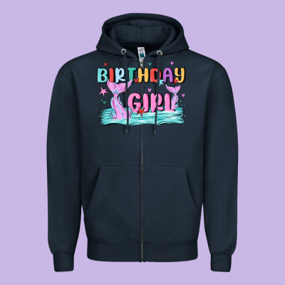 Birthday Girl Zipper Hoodie Designed By Maliassmallbusiness