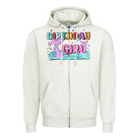 Oatmeal Heather birthday girl Zipper Hoodie - MaliasSmallBusiness
