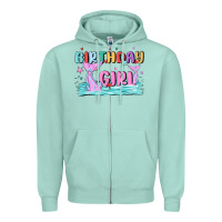 Seafoam birthday girl Zipper Hoodie - MaliasSmallBusiness