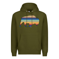 Army Green Aztec Bison Silhouette Premium Hoodie - Bettercallsaul