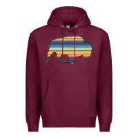 Burgundy Aztec Bison Silhouette Premium Hoodie - Bettercallsaul