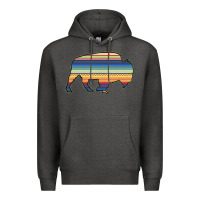 Charcoal Heather Aztec Bison Silhouette Premium Hoodie - Bettercallsaul