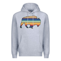 Heather Grey Aztec Bison Silhouette Premium Hoodie - Bettercallsaul