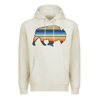 Oatmeal Heather Aztec Bison Silhouette Premium Hoodie - Bettercallsaul