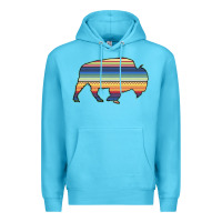Ocean Blue Aztec Bison Silhouette Premium Hoodie - Bettercallsaul