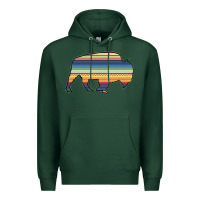 Sports Green Aztec Bison Silhouette Premium Hoodie - Bettercallsaul