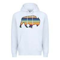 White Aztec Bison Silhouette Premium Hoodie - Bettercallsaul