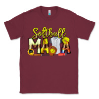 Burgundy Softball Mama Classic Tee - CowhideDigitalArt