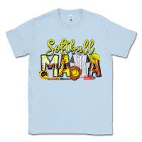Dusty Blue Softball Mama Classic Tee - CowhideDigitalArt