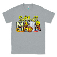 Heather Grey Softball Mama Classic Tee - CowhideDigitalArt
